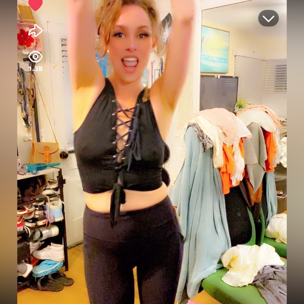 Black Lace-Up Crop Top - Picture 8 of 15